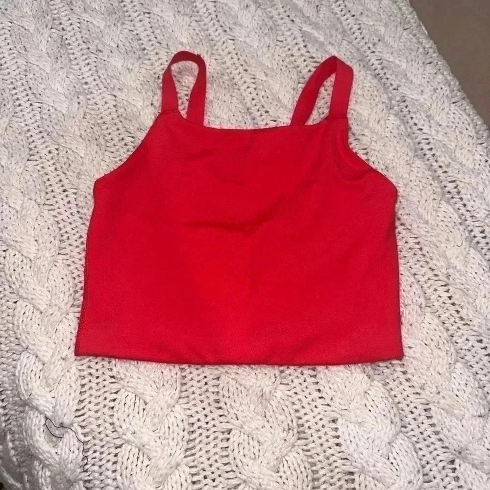 girlfriend collective Red Sports Bra Tank